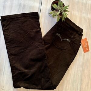 NWT Women’s Haggar Brown Corduroy Pants with Studded Back Pockets. Petite 16P